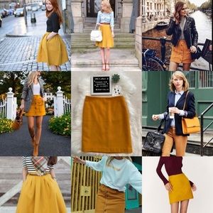 Talbots Mustard Yellow Wool Blend Skirt || 4P